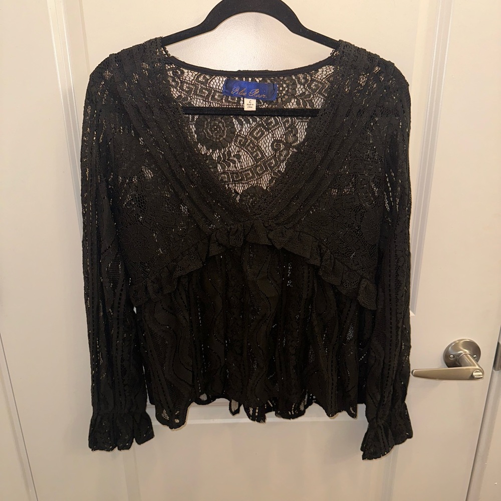 Never worn black lace top